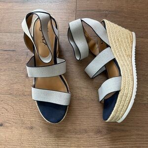 Espadrille Blue white Wedge Sandals